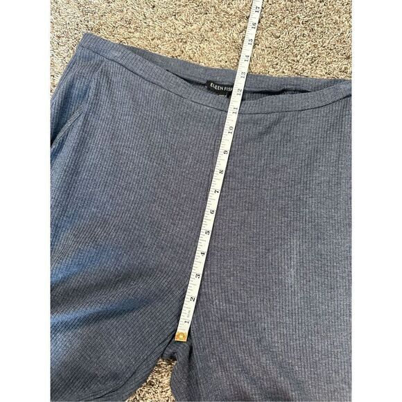 Eileen Fisher Tencel Ribbed Wide Leg Pull On Pants Size M Blue Lounge Stretch - Picture 8 of 16